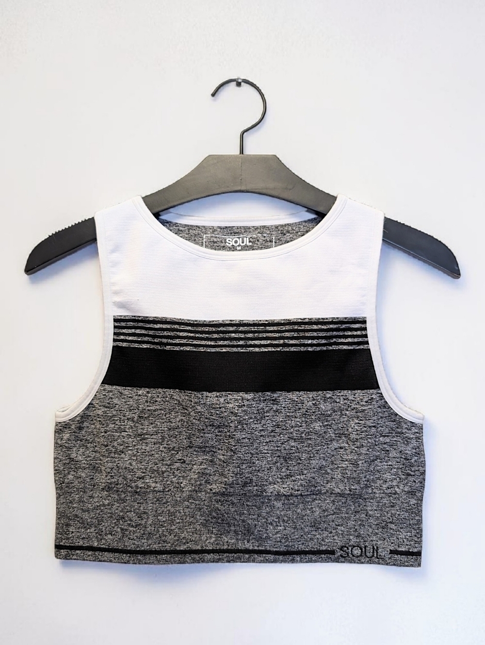 SoulCycle SOUL Cropped Tank Top Black White Colorblock Athletic Medium